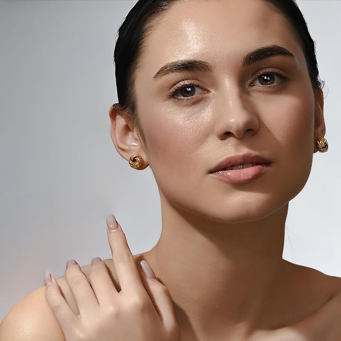 SEADAY Hoop/Stud Earrings Set for Women,Hypoallergenic Lightweight Non-Tarnish Everyday Earrings,Dainty Gold/Rhodium Plated Jewelry,Fashion Accessories,Christmas/Birthday Gift for Women Men