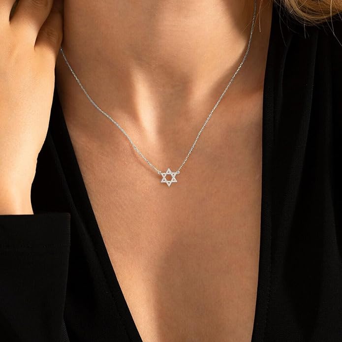 Gold Necklace for Women-14k Gold Plated Infinity Necklace Star Of David Necklace Evil Eye Cross Pendants Heart Dainty Gold Necklace For Women