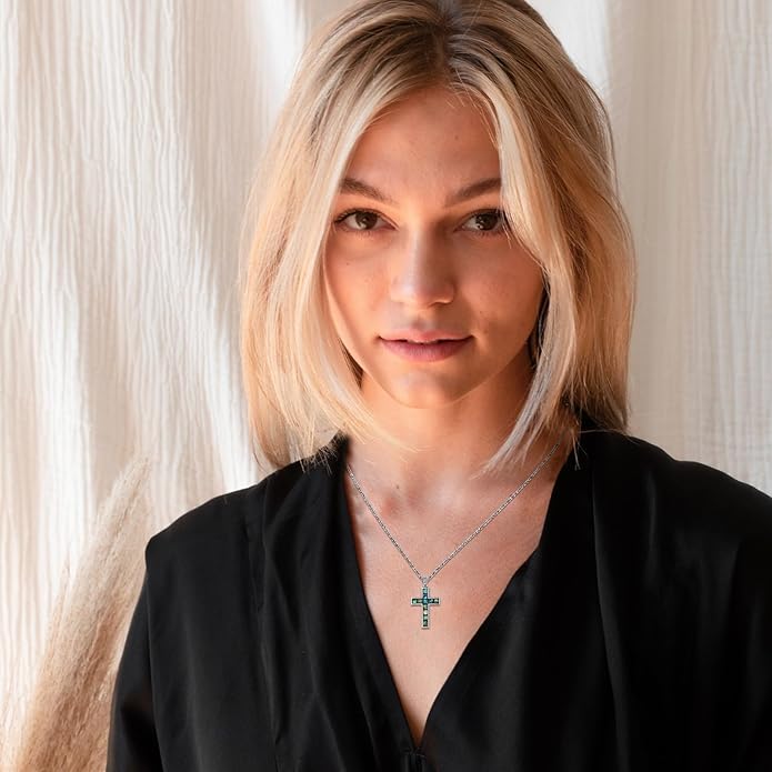 Cross Necklace for Men 925 Sterling Silver Celtic Cross Pendant Christian Jewelry Religious Christmas Gifts for Women