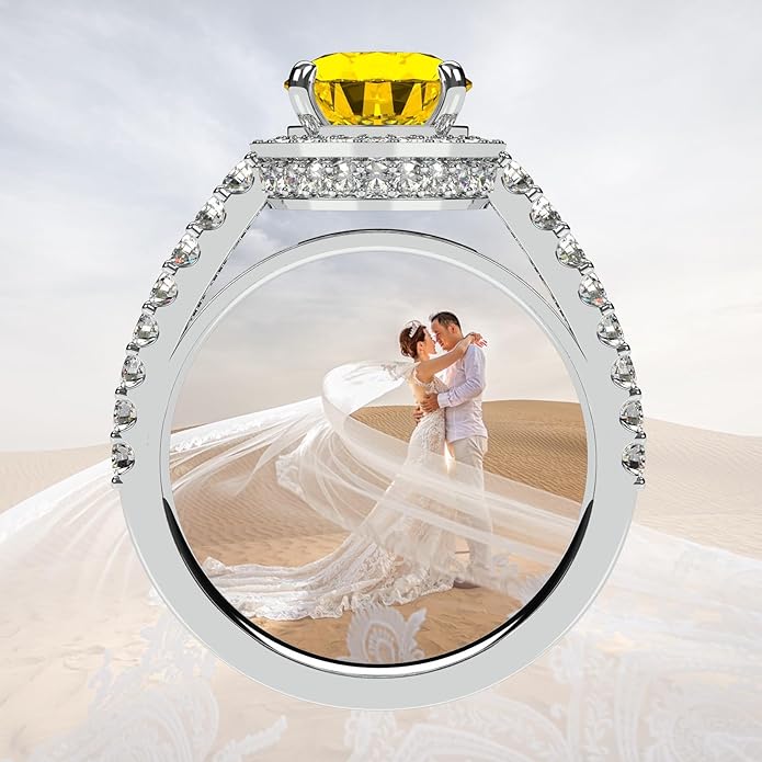 NANA Jewels Sterling Silver Engagement Rings for Women - Choose Simulated Morganite, Citrine, Aquamarine & More