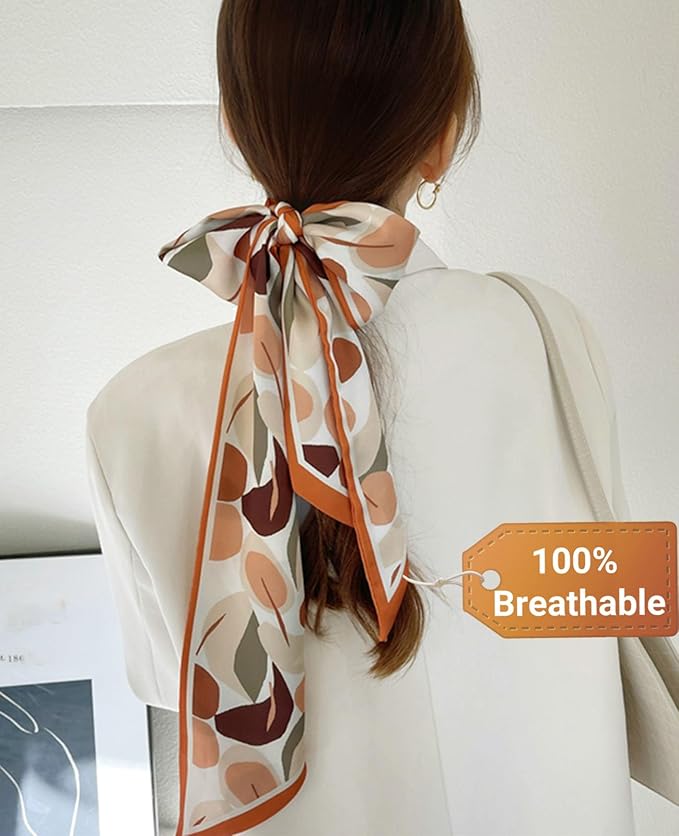 Dailyacc Hair Scarf for Women Fashion Silky Satin Headscarf Wrap Breathable Lightweight Neck Scarves For Handbag