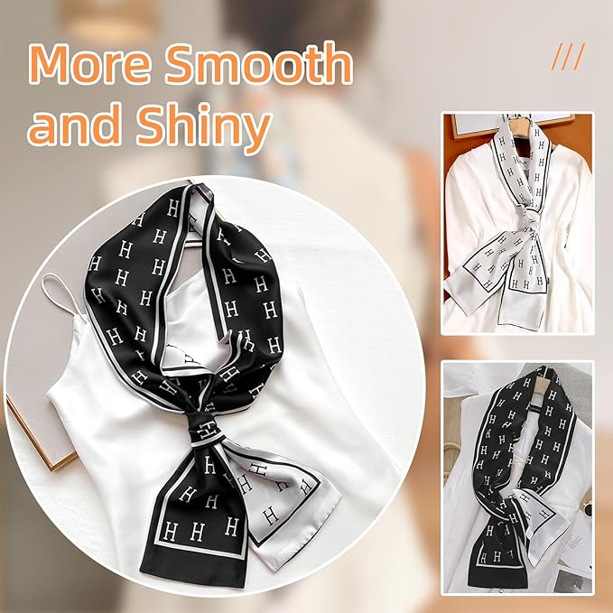 Dailyacc Hair Scarf for Women Fashion Silky Satin Headscarf Wrap Breathable Lightweight Neck Scarves For Handbag