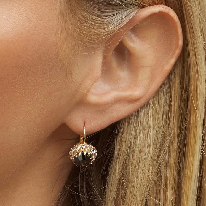 Brazel 18K Gold Plated Crystal Flower Earrings for Women