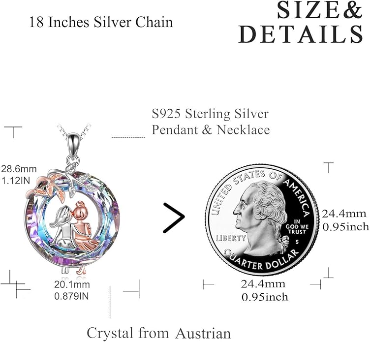 AOBOCO Gifts for Sister 2 3 Sisters Necklace for Women Sterling Silver Sister Crystal Pendant Jewelry Birthday Christmas Gifts for Friend Female Friendship Lasts Forever