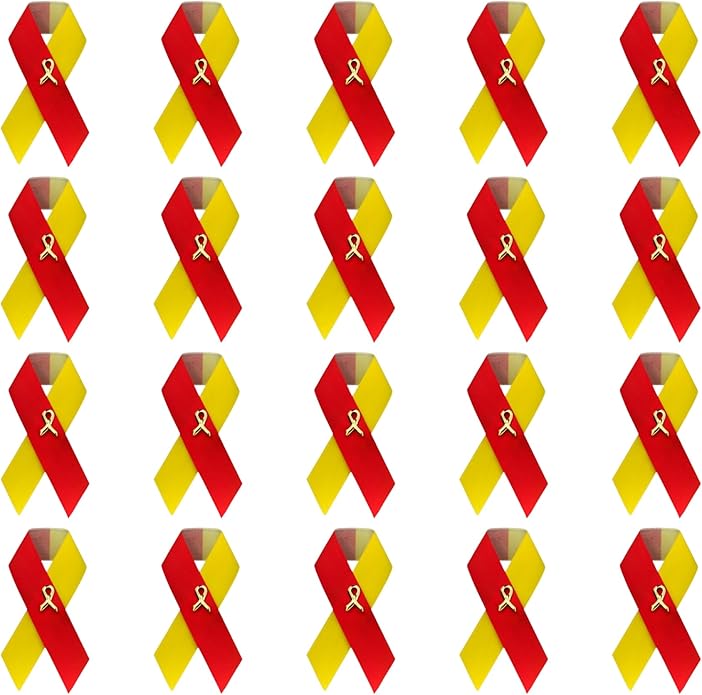 1/2/5/10/25/50/100pcs Satin Awareness Ribbon Pins (Pick your color), for Cancer & Disease Awareness, Bulk Quantities for Fundraising, Events, Gift Giving