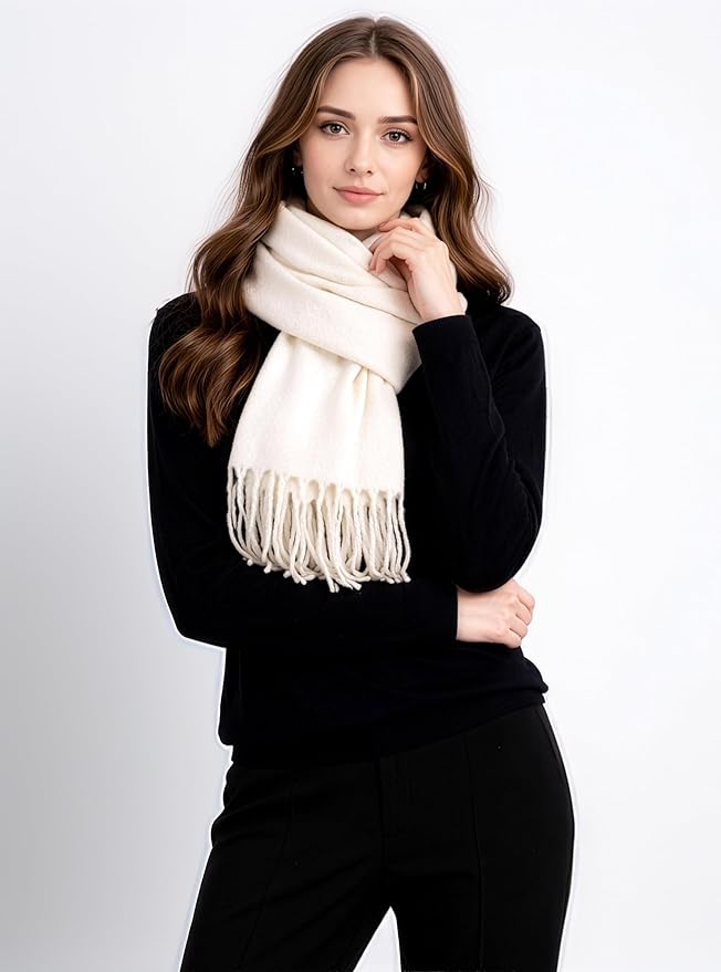 Achillea Warm Cashmere-Feel Winter Scarf – Thick Pashmina Shawl Wrap for Cold Weather