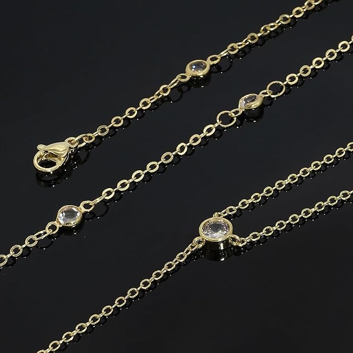 Suyi Lariat Necklace for Women Gold Dainty Long Necklace 14k Gold Plated Y-Shaped Necklaces