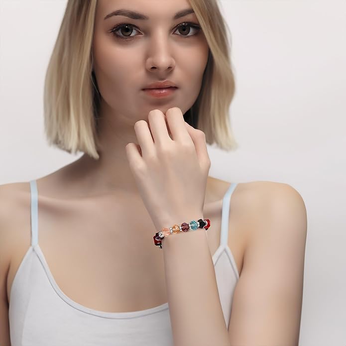mnmoom 7.5 inch interchangeable Medical id bracelets for Women beads Medical alert bracelets with customize engraving