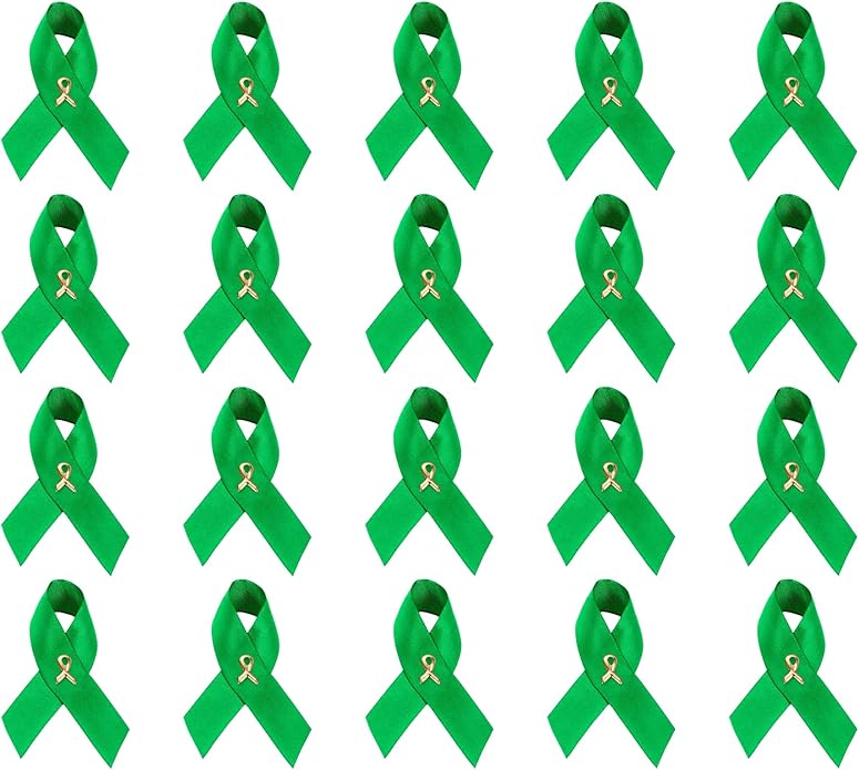 Green Ribbon Awareness Pins - Wholesale Pack Pins for Cerebral Palsy, Glaucoma, Mental Health, Bipolar Disorder, Organ Donation, Liver Cancer- Perfect for Gift-Giving and Fundraising