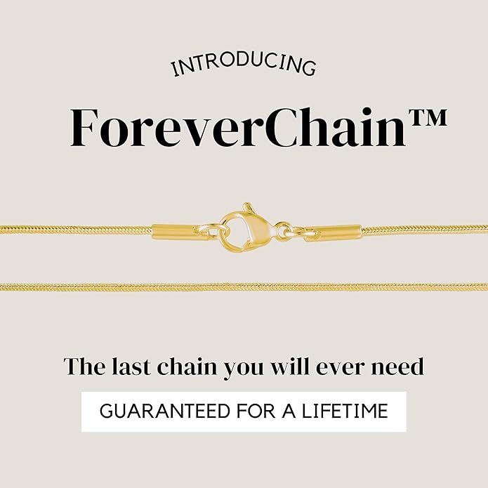 KISPER 24k Gold Snake Chain Necklace – Thin, Dainty, Gold Plated Stainless Steel Jewelry for Women & Men with Lobster Clasp