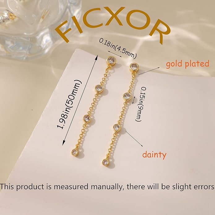 Gold Earrings for Women,Dainty 14k Gold Plated Pearl Drop Earring Dangle Pearl Dangling Earrings for Women Trendy Small Cute Wedding CZ Earring Long Chain Threader Prom Jewelry Gifts