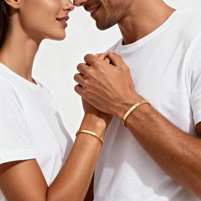 MPRAINBOW Gold Bracelets for Women, 2Pcs 18K Gold Plated Cubic Zirconia Bangle Crystal Friendship Bracelet Jewelry,Wedding Party Christmas Birthday Gifts for Her Girlfriend Sister Daughter