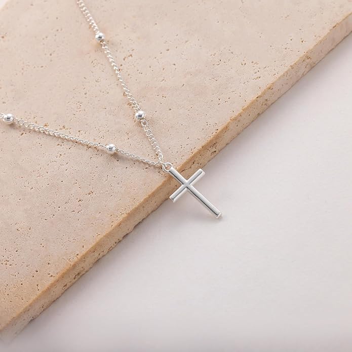 Cross Necklace for Women Dainty 14K Real Silver Gold Plated Layered Cross Pendant Necklace Stack Simple Trendy Cute Charm Choker Necklaces Jewelry Gift for Women Teen Her
