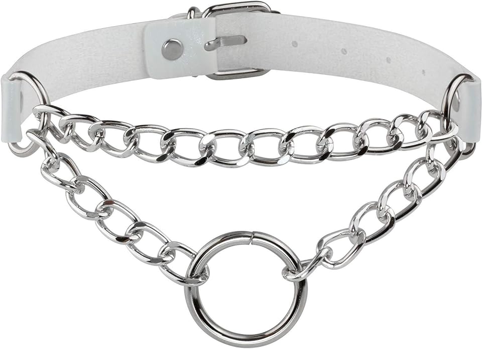 MILAKOO PU Leather Punk Choker Necklaces Circle/Heart Charm Adjustable Collar Necklace for Women