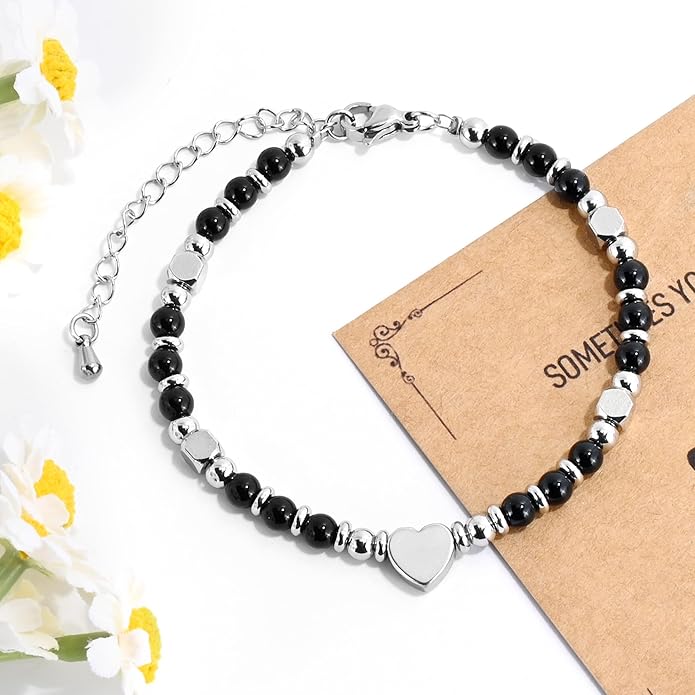 VIBILIA Cross Beaded Bracelets for Women, Inspirational Natural Heart Religious Bracelets for Women, Birthday Christian Gifts for Women on Thanksgiving Christmas Gifts
