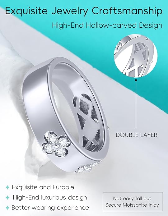 Premium Emerald&Moissanite Clover Rings for Lucky Women|Moissanite D Color VVS1 Clarity 3EX Cut|925 Sterling Silver 14K Gold Plated Non Tarnish