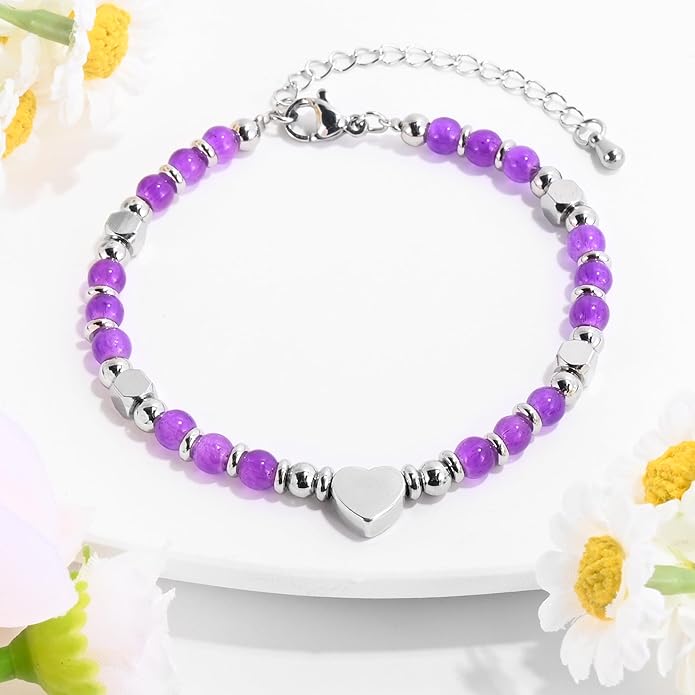 VIBILIA Cross Beaded Bracelets for Women, Inspirational Natural Heart Religious Bracelets for Women, Birthday Christian Gifts for Women on Thanksgiving Christmas Gifts