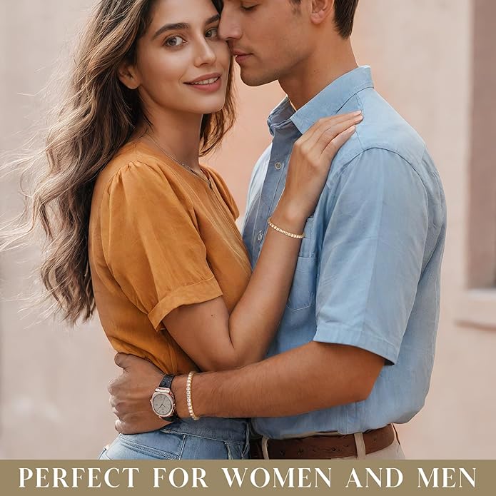 FANCIME Moissanite Tennis Bracelet 4.7-19 Carats 18K Gold Plated 925 Sterling Silver Tennis Bracelet 3mm/4mm/5mm D Color VVS1 Round Cut Moissanite Bracelet for Women Men