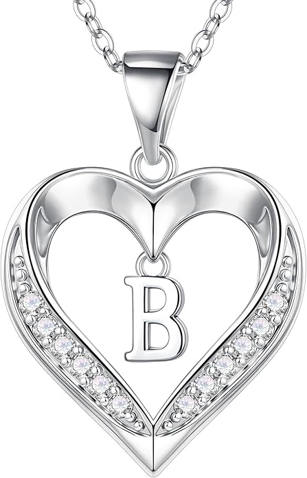 Turandoss Heart Initial Necklaces for Women - Dainty 14K Gold Plated CZ Heart Pendant Necklace with Tiny Letter A-Z, Non Tarnish Waterproof Trendy Jewelry Gifts for Mom Wife Girlfriend
