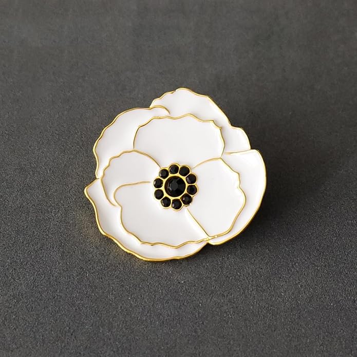 Poppy Flower Brooch - Memorial Day Veterans Day Armistice Day Pins - Remembrance Jewelry Gift Flower Pin for Women Mom Stepmother Grandma