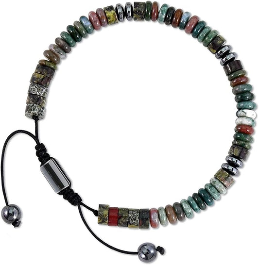 VIBILIA Healing Crystal Bracelets Beaded Bracelets for Men Women Natural Stone Adjustable Bracelets Unique Gifts for Father Son Grandfather Brother Friend