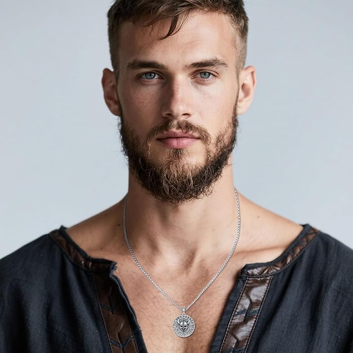 Taioiat viking Pendant Necklace for Men Nordic Celtic 925 Sterling Silver Vintage Mjolnir Jewelry Norse Vikings Gift for Women