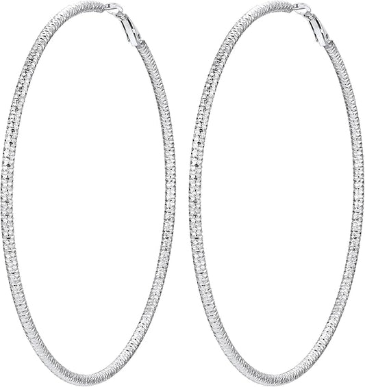 PROSTEEL 30/40/60/80/100mm Chunky Hoop Earrings For Women Gold Plated/Black Stainless Steel Hoops Earrings Statement Jewelry