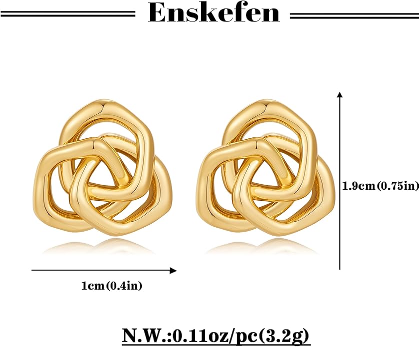 Irregular Gold Stud Earrings for Women Hammered Silver Stud Earrings Statement Geometric Earrings Vintage Gold Earrings