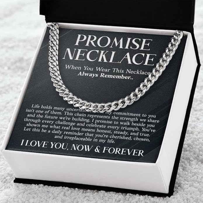 VIRAGIL To My Man Necklace Chain for Men, Silver Stainless Steel Chain Jewelry, Romantic Gift from Partner for Birthday Valentine or Everyday Wear with Meaning