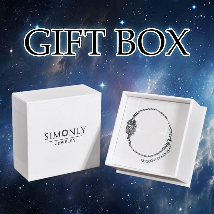 SIMONLY Zodiac Bracelet 925 Sterling Silver Constellation Anklet Horoscope Zodiac Jewelry Christmas Birthday Astrology Gifts for Women Men Unisex