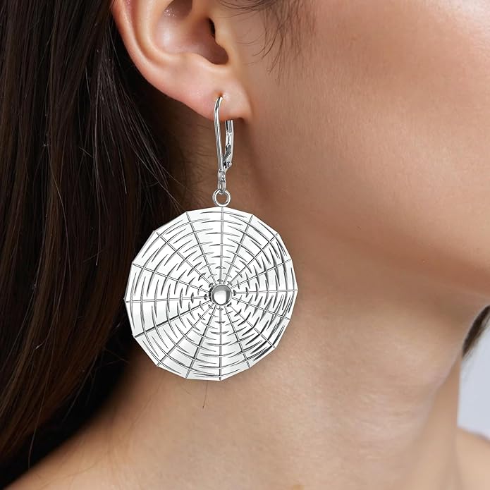 Silver Round Hoop Earrings for Women,18K Gold Hypoallergenic, Tarnish-Resistant, Vacation, Chunky & Gold Plated Dangle Earrings, Trendy Statement Jewelry Gift Idea