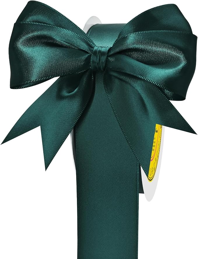LEEQE Double Face Teal Satin Ribbon 1-1/2 inch X 50 Yards Polyester Teal Ribbon for Gift Wrapping Very Suitable for Weddings Party Hair Bow Invitation Decorations and More