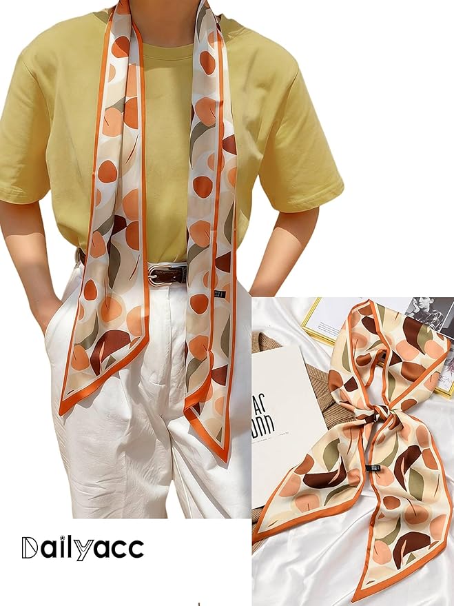 Dailyacc Hair Scarf for Women Fashion Silky Satin Headscarf Wrap Breathable Lightweight Neck Scarves For Handbag