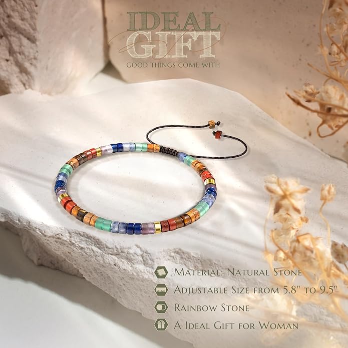 30th 40th 50th 60th 70th 80th Birthday Gifts for Women, Natural Stone Bracelet Birthday Gifts for Mom Daughter Grandma Sister Friends Coworker