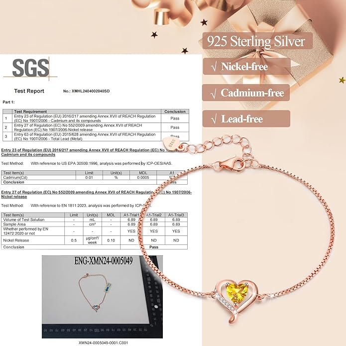 LAVUMO Love Heart Bracelets for Women 925 Silver Charm Birthstone Bracelet Adjustable Anniversary Birthday Jewelry Gifts for Women Girlfriend Wife Daughter Mom Her