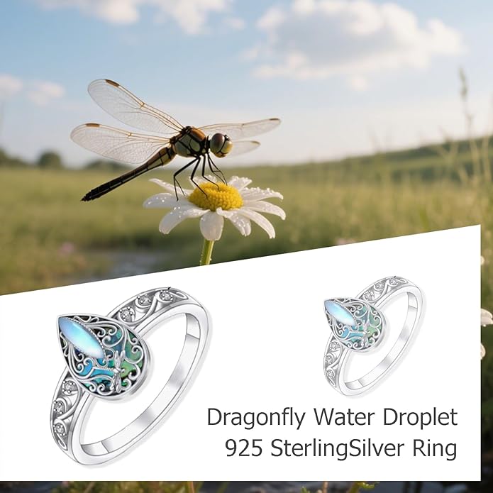 ONEFINITY Dragonfly Filigree Ring Sterling Silver Rings Gifts for Women Jewelry