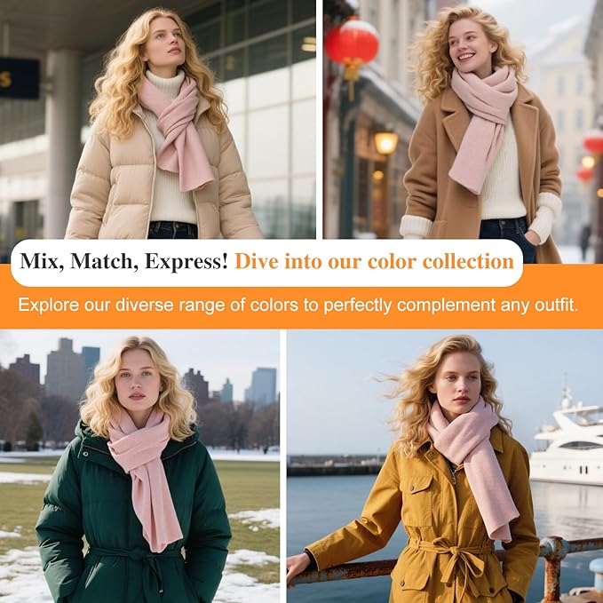 NUOHEMULE Luxury 100% Cashmere Scarf for Women & Men, 59''x10'' Extra Warm Winter Scarf, Blanket Scarves in Premium Gift Box