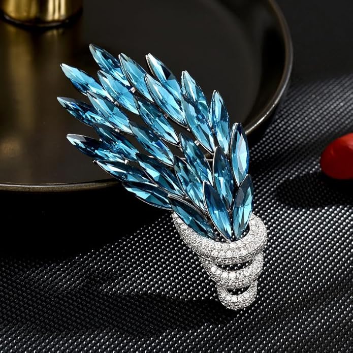 Flower Brooch Pin Rhinestones Pearl Flower Brooches Floral Pin Jewelry for Women Girls
