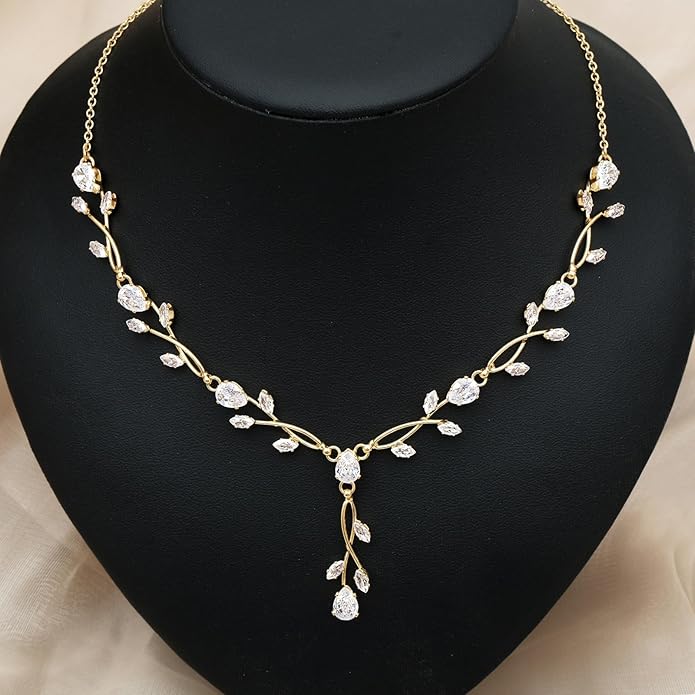 Elegant Bridal Jewelry Sets Clear Cubic Zirconia Wedding Necklace Earrings Bracelet Set for Birdes Bridesmaids CZ Prom Jewelry