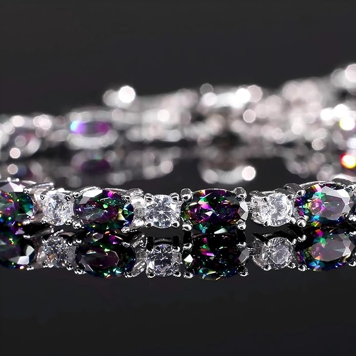 FANCIME Birthstone Tennis Bracelets Sterling Silver Bolo Tennis Bracelets Charm Fine Jewelry Birthday Gifts for Women Mom Wife Her