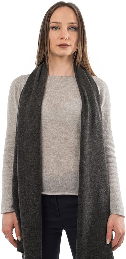 Dalle Piane Cashmere - 100% Cashmere Classic Scarf - Made in Italy - Neck Warmer (12" x 63") - Luxury Gift