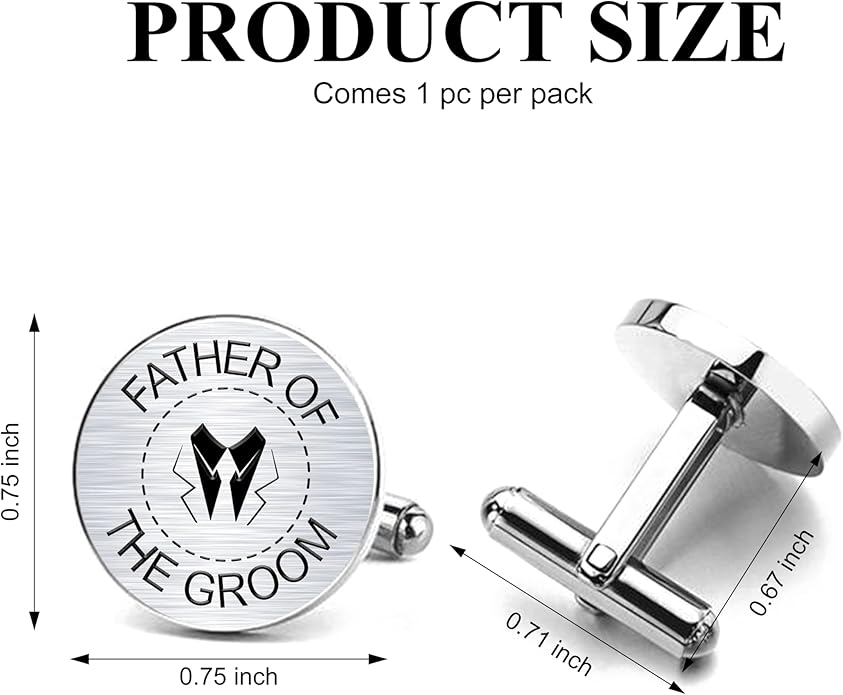 LADY & HOME Cufflinks for Men, Stainless Steel Tuxedo Shirt Cuff links with Gift Box, Gifts for Groom Groomsman Husband Father