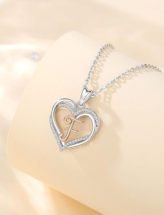 INFUSEU Unique Initial Necklaces for Women Girls Small Heart Letter Jewelry, Meaningful Personalized Gifts