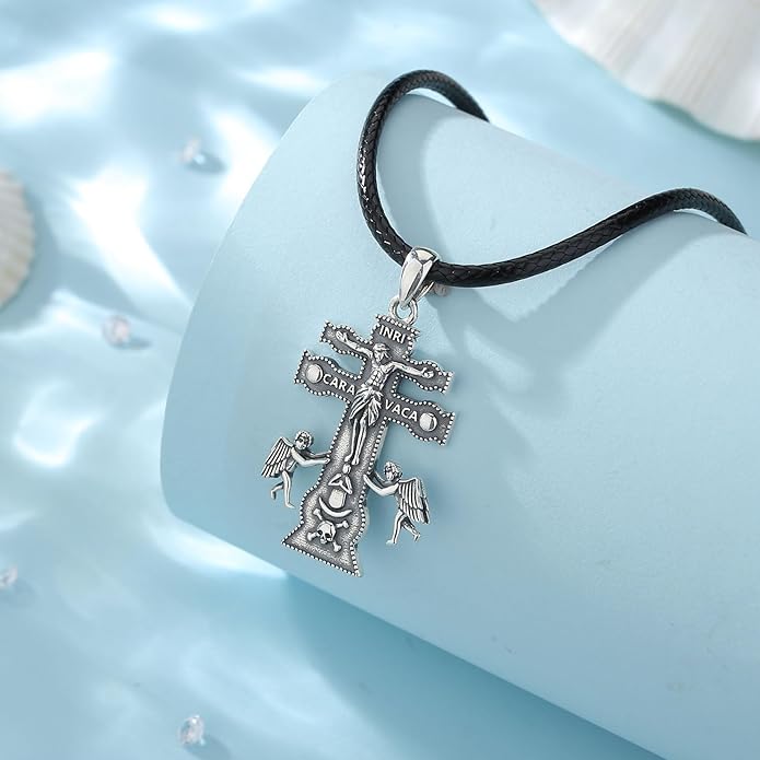 EUDORA 925 Sterling Silver St Christopher/St Benedict/St Michael/Virgin Mary/San Judas Tadeo/Good Shepherd Cross/Archangel Necklace Medal Pendant Protection Religious Amulet Jewelry For Men Women