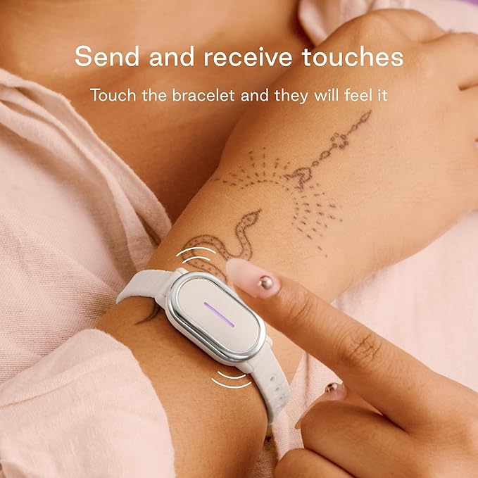 BOND TOUCH 4 Long-Distance Relationship Smart Bracelet for Couples to Feel Connected (1 Unit) Long Battery Life, Bluetooth Connection, Haptic Vibration, Compatible with iOS and Android (White)