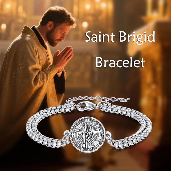 YFN Patron Saint Bracelet Sterling Silver Religious Protector Bracelet Jewelry Gift for Women Men