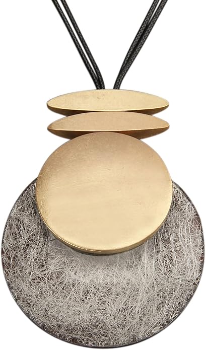 Boho Necklaces for Women Chunky Circle Necklace Layered Boho Circle Leather Choker Necklace Long Vintage Necklaces Bohemian Jewlery Gifts