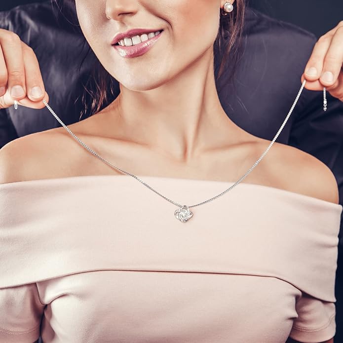 Couples Gifts Necklace To My Soulmate Necklace Birthday Christmas Jewelry Romantic Gifts For My Wife with Message Card Box Personalized Gift Present Pendant for Future Wife Soulmate Girlfriend