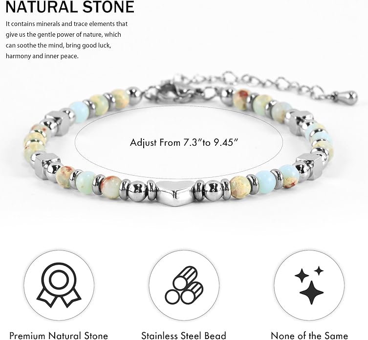 VIBILIA Cross Beaded Bracelets for Women, Inspirational Natural Heart Religious Bracelets for Women, Birthday Christian Gifts for Women on Thanksgiving Christmas Gifts