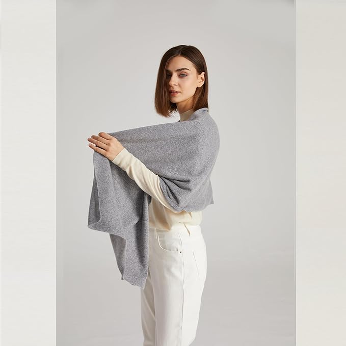GreenMount Women's Cashmere Shawls 100% Cashmere Knit Soft Warm Winter Extra Large Scarf for Women Plant Dyeing